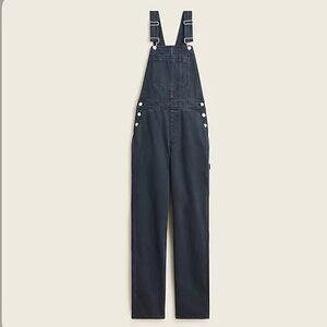 J crew slouchy boyfriend overalls black